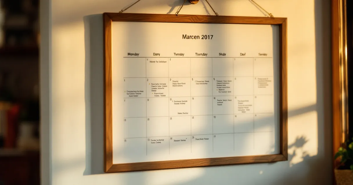 Wall calendar with 6-9 months circled and marked with deal milestones