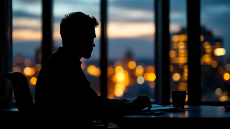 Person at desk in silhouette — behind the curtain of building an AI operating system
