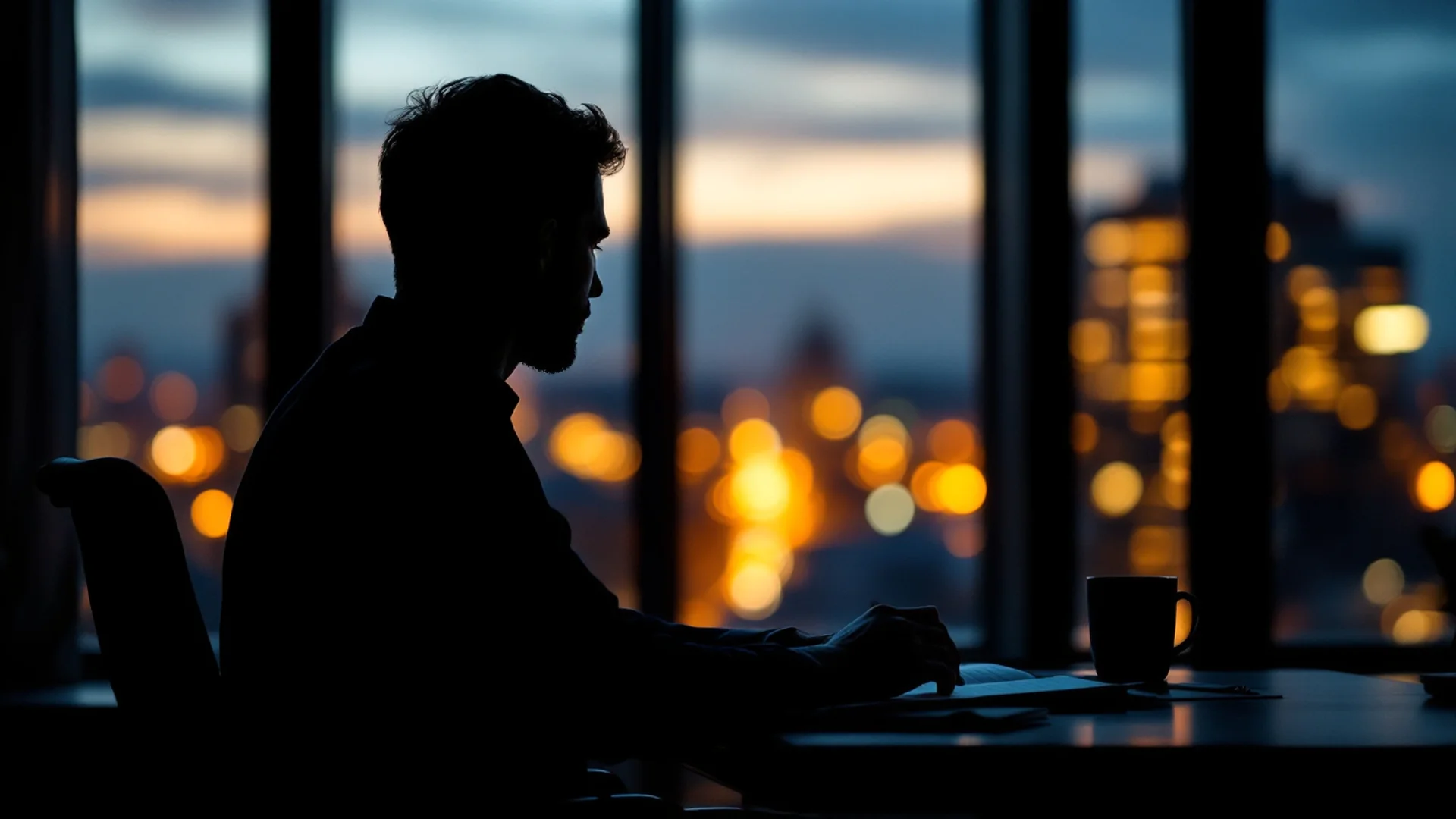 Person at desk in silhouette — behind the curtain of building an AI operating system