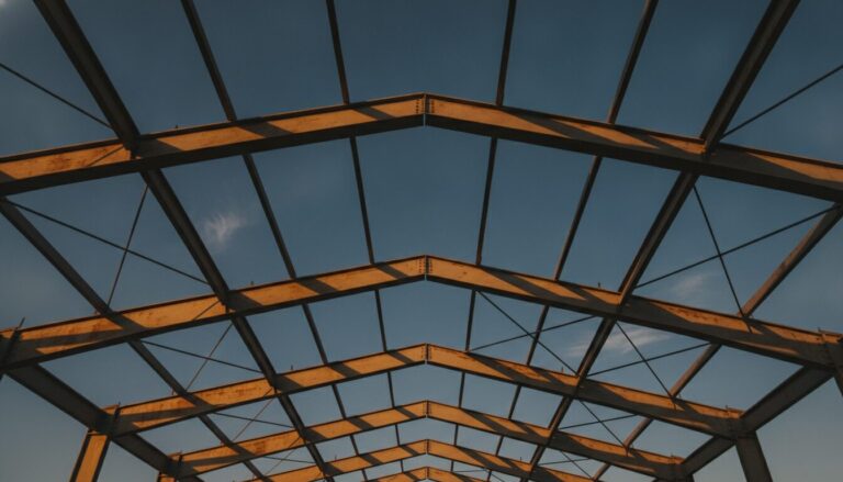 Steel construction framing against blue sky representing trades company valuations