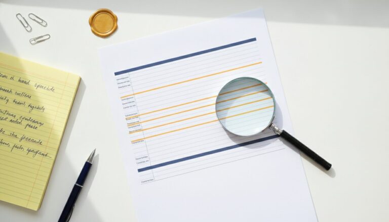 Financial documents under magnifying glass representing due diligence review
