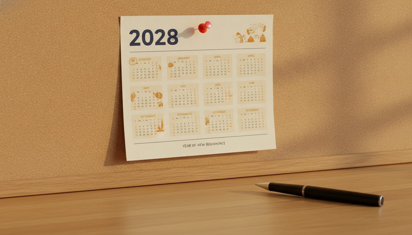 2028 calendar date marked representing the tax deadline for business sellers